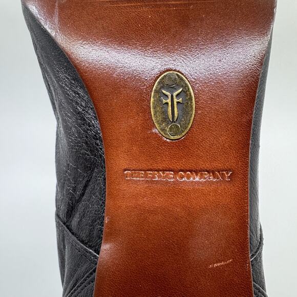 FRYE 'Ava' Dark Brown Snakeskin Textured Leather Heeled Boots - Picture 10 of 10